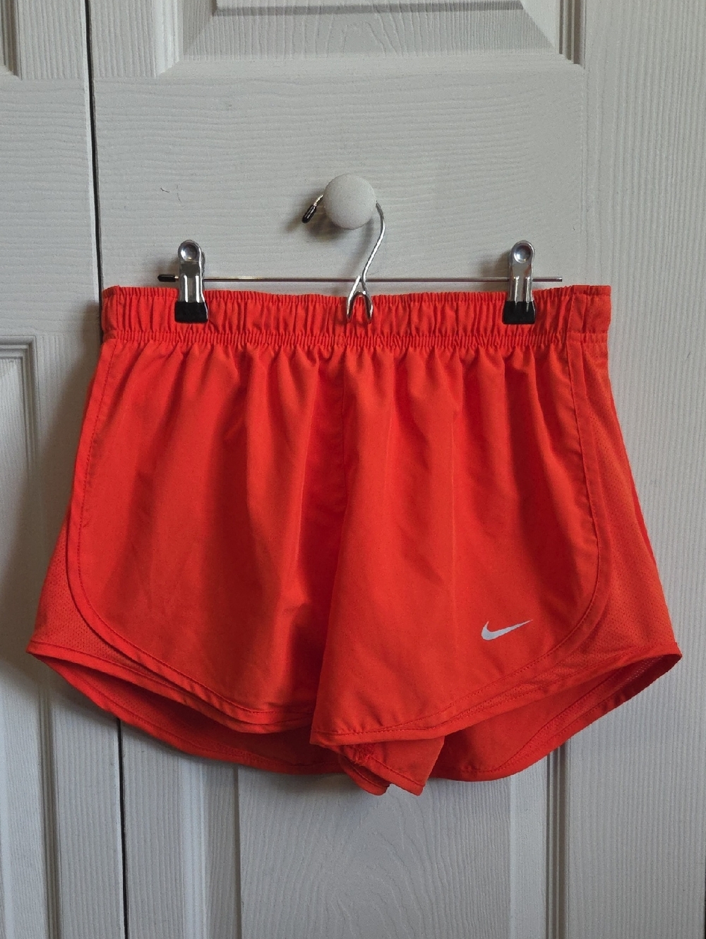 Nike Women’s Bright Orange Athletic Shorts with Reflective Swoosh